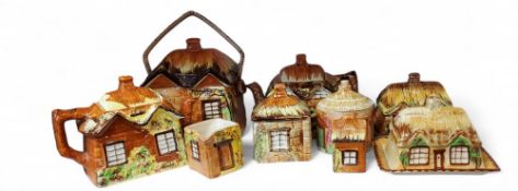 Price Brothers and other cottage ware - teapots, milk jug, sugar bowl, butter dishes, etc