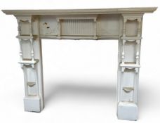 Architectural Salvage - a Victorian fire surround, painted white, outer measurements 135cm x 165.5cm
