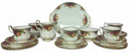 A Royal Albert Old Country Roses tea tea service, comprising five cups, six saucers and side plates,