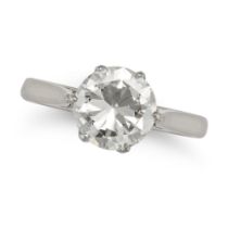 A SOLITAIRE DIAMOND RING in platinum, set with a round brilliant cut diamond of approximately 2.0...