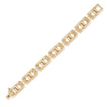 TIFFANY & CO., A BISCAYNE BRACELET in 18ct yellow gold, comprising a row of interconnected openwo...