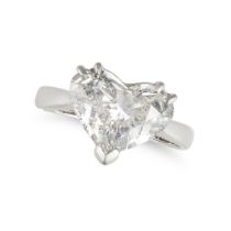 A HEART SHAPED DIAMOND SOLITAIRE RING in 18ct white gold, set with a heart cut diamond of approxi...