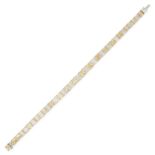 SALAVETTI, A YELLOW AND WHITE DIAMOND BRACELET in 18ct white and yellow gold, comprising a row of...
