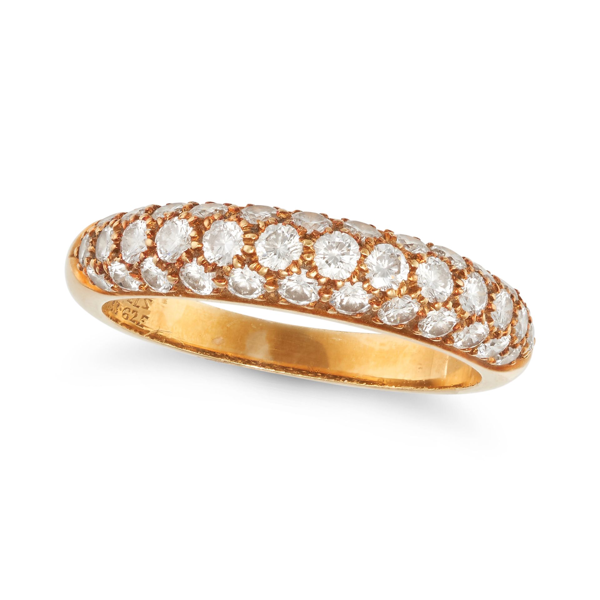VAN CLEEF & ARPELS, A DIAMOND BOMBE RING in 18ct yellow gold, pave set with round brilliant cut d...