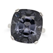 A 25.28 CARAT SPINEL RING in platinum, set with a cushion cut spinel of 25.28 carats, stamped Pt9...