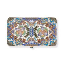 NO RESERVE - FABERGE, AN ANTIQUE RUSSIAN CLOISONNE ENAMEL AND SILVER CIGARETTE CASE, MOSCOW 1908-...