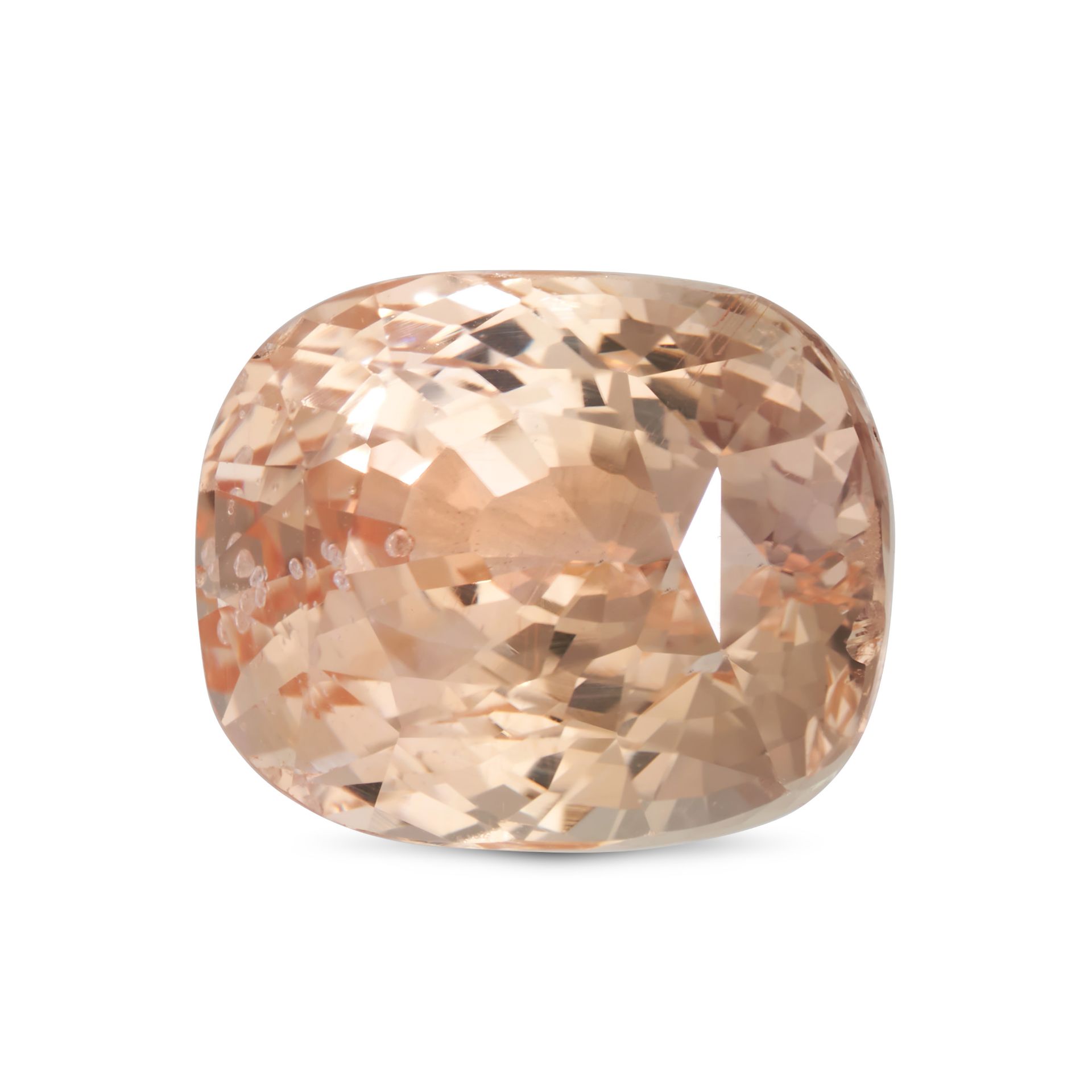 AN UNMOUNTED UNHEATED 3.01 CARAT PEACH SAPPHIRE cushion cut, 3.01 carats. Accompanied by a gemmol...