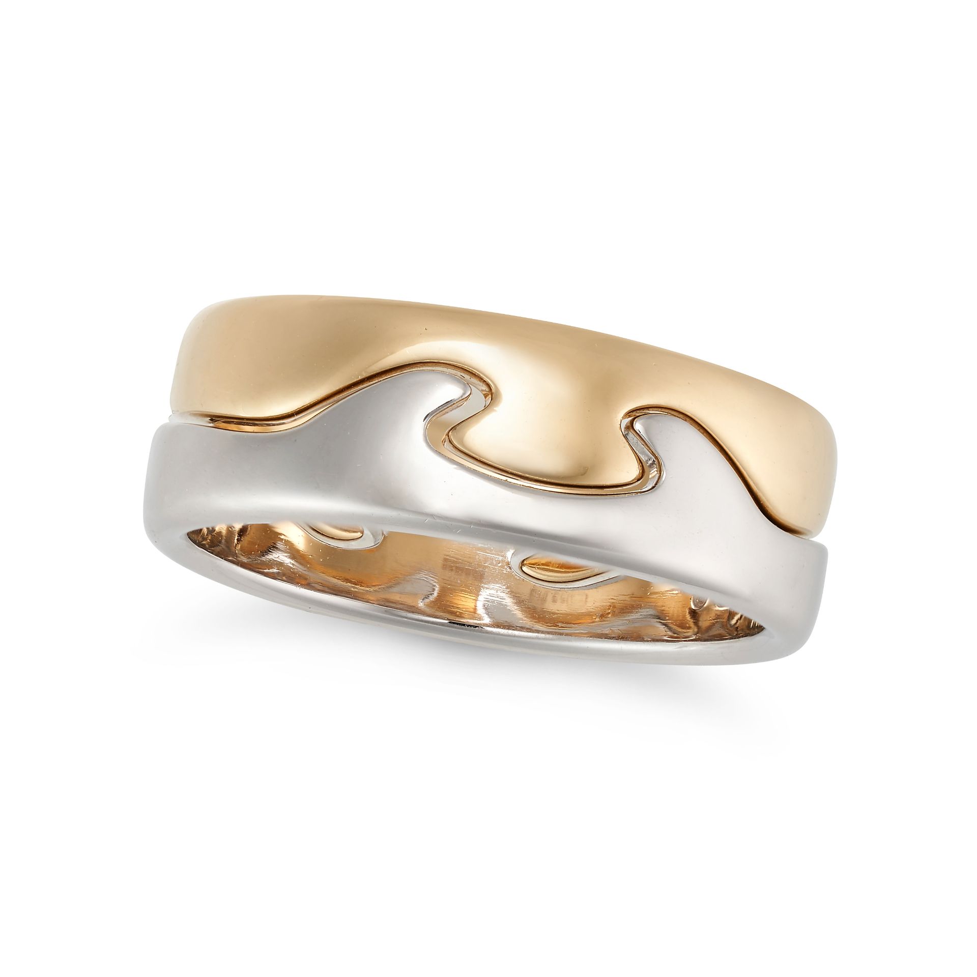 GEORG JENSEN, A FUSION STACK RING in 18ct yellow and white gold, comprising two interlocking ring...