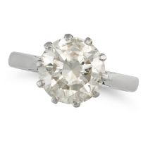 A 5.00 CARAT SOLITAIRE DIAMOND RING in 18ct white gold, set with a round brilliant cut diamond of...