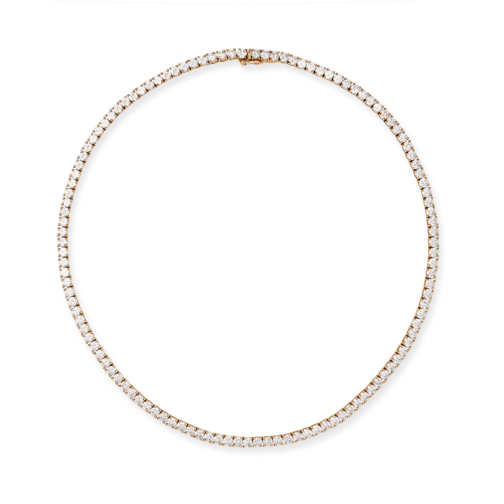 CARTIER, A DIAMOND LINE NECKLACE in 18ct yellow gold, comprising a row of 119 round brilliant cut...