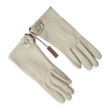 BOTTEGA VENETA GREEN FLOWER GLOVES Condition grade A. Size 6.5. Pale green toned leather gloves...