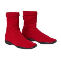 PRADA RED SOCK BOOTS Condition grade A-. Size 36. Outer sole length 25.5cm. Red toned fabric so...