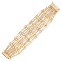 MARCO BICEGO, A DIAMOND SIVIGLIA BRACELET in 18ct yellow gold, comprising twenty rows of trace ch...