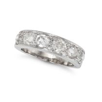 A DIAMOND HALF ETERNITY RING in white gold, set with five old cut diamonds all totalling 1.5-1.7 ...