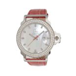 JACOB & CO. - A JACOB & CO. DIAMOND WRISTWATCH in stainless steel, the circular mother of pearl d...