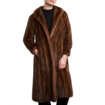 RICHARD PAYNE BROWN LONGLINE MINK FUR COAT Condition grade B+. 90cm chest, 115cm length. Brown ...