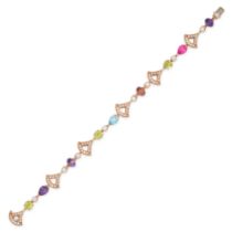 BULGARI, A GEMSET DIVA'S DREAM BRACELET in 18ct rose gold, comprising a row of fan motifs set wit...