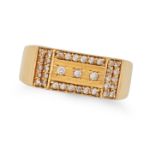 A DRESS RING in 22ct yellow gold, set with round cut white gemstones, stamped 916, size P / 8.5, ...