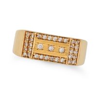 A DRESS RING in 22ct yellow gold, set with round cut white gemstones, stamped 916, size P / 8.5, ...