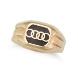 A GOLD RING WITH AUDI LOGO in 14ct yellow gold, broken band, stamped 585, 3.5g.