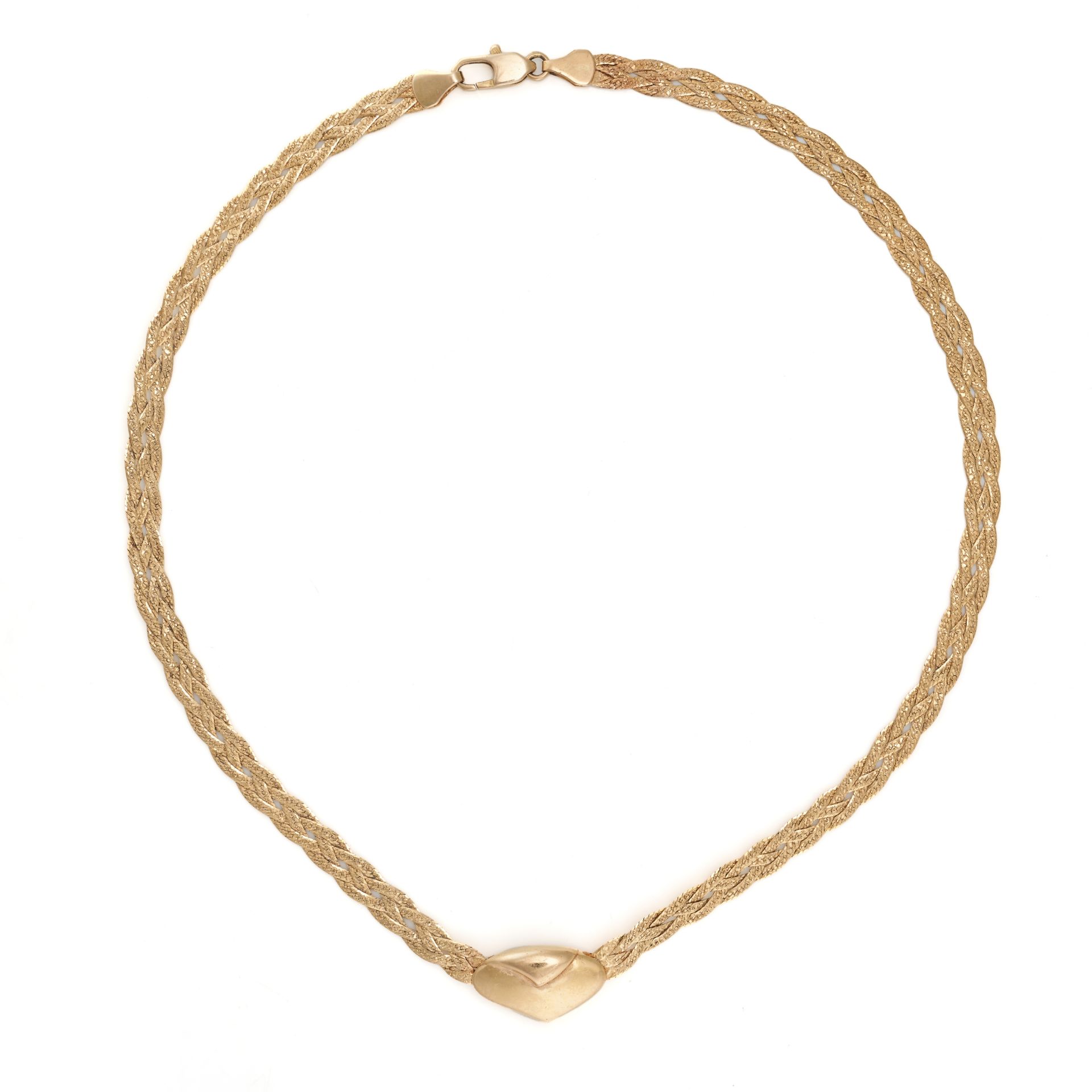 A GOLD PENDANT NECKLACE in 14ct yellow gold, clasp stamped 14K, 41.0cm, 12.2g.