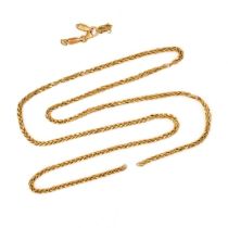 A GOLD LINK CHAIN in high carat yellow gold, broken, clasp stamped 22K, 9.4g.