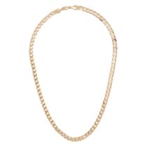 A CURB LINK CHAIN NECKLACE in 9ct gold, clasp stamped 375, 61.0cm, 33.1g.