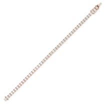 A DIAMOND LINE BRACELET set with a row of round brilliant cut diamonds all totalling 9.06 carats,...