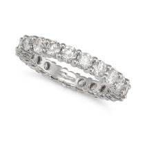 A DIAMOND FULL ETERNITY RING set all around with a row of round brilliant cut diamonds all totall...