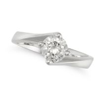 A SOLITAIRE DIAMOND RING set with a round brilliant cut diamond of 1.03 carats, stamped 750, size...