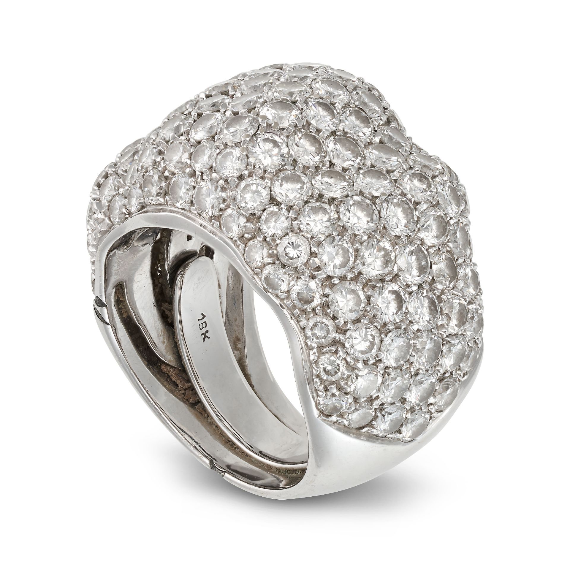 A DIAMOND DRESS RING the undulating bombe face set with round brilliant cut diamonds all totallin... - Image 2 of 2