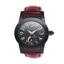 DE GRISOGONO - AN INSTRUMENTO TONDO WRISTWATCH in stainless steel, 013189, an oval black stainles...