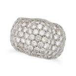 A DIAMOND DRESS RING the undulating bombe face set with round brilliant cut diamonds all totallin...