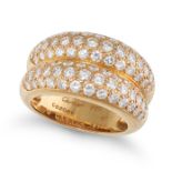 CARTIER, A DIAMOND DRESS RING, 1993 comprising two domed bands pave set with round brilliant cut ...
