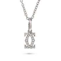 CARTIER, A DIAMOND C DE CARTIER PENDANT designed as interlocking C motifs set with round brillian...