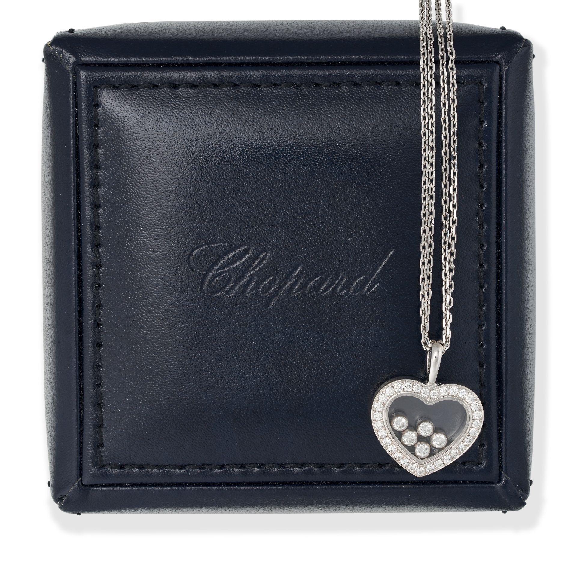 CHOPARD, A HAPPY DIAMONDS HEART NECKLACE the pendant comprising five free moving round brilliant ... - Bild 2 aus 2