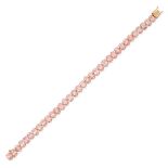 A MORGANITE LINE BRACELET comprising a row of oval cut morganites, the morganites all totalling 2...