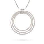 CARTIER, A DIAMOND PENDANT NECKLACE the pendant designed as three concentric rings held together ...