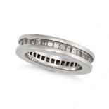 A DIAMOND FULL ETERNITY RING set all around with a row of carre cut diamonds, inscribed 13/12/201...