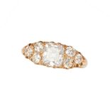 AN ANTIQUE DIAMOND DRESS RING in 18ct yellow gold, set with an old cut diamond of approximately 1...