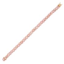 A MORGANITE LINE BRACELET comprising a row of oval cut morganites, the morganites all totalling 2...