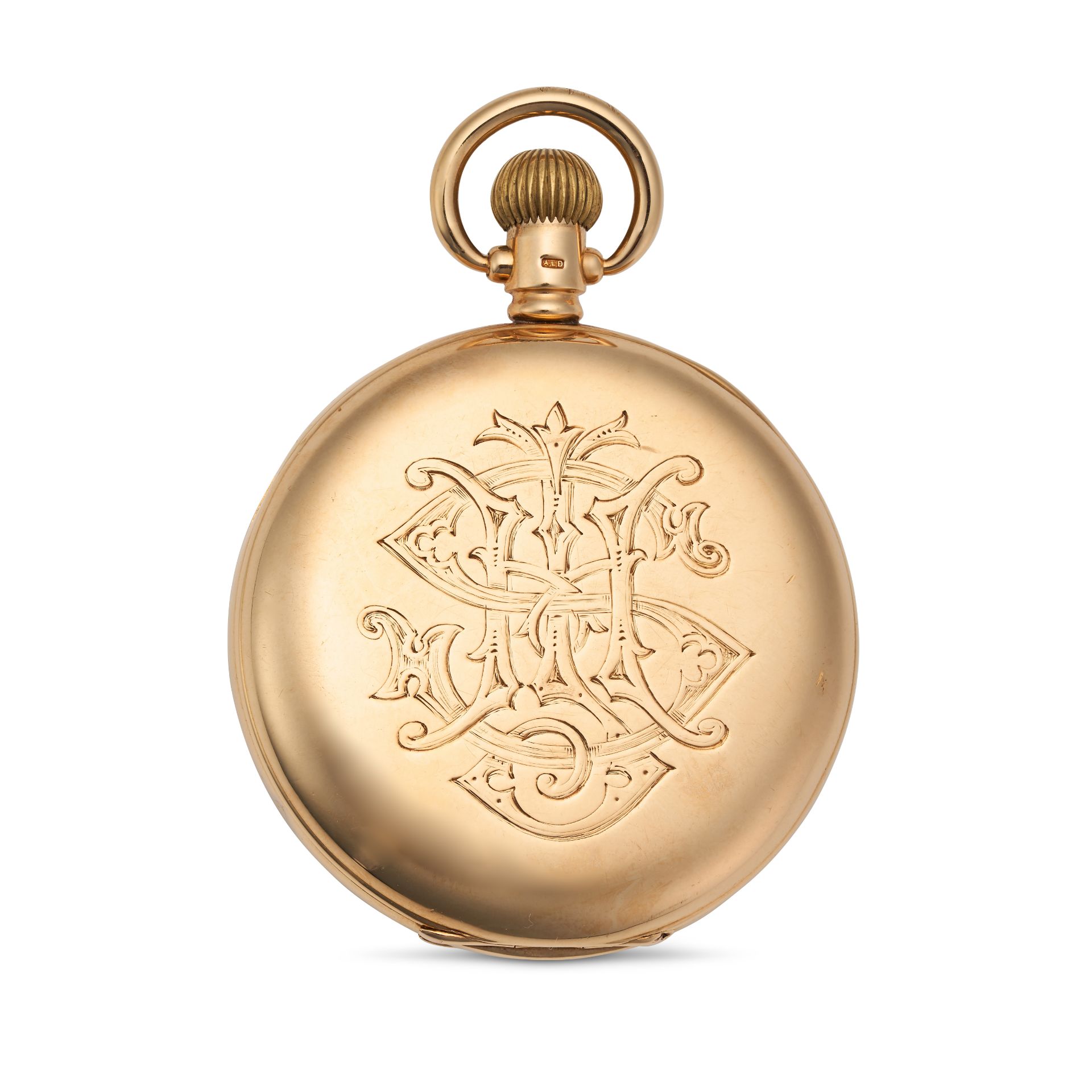 J.J. DURRANT & SON, AN ANTIQUE POCKETWATCH in 18ct yellow gold, enamelled dial with Roman numeral... - Bild 2 aus 2