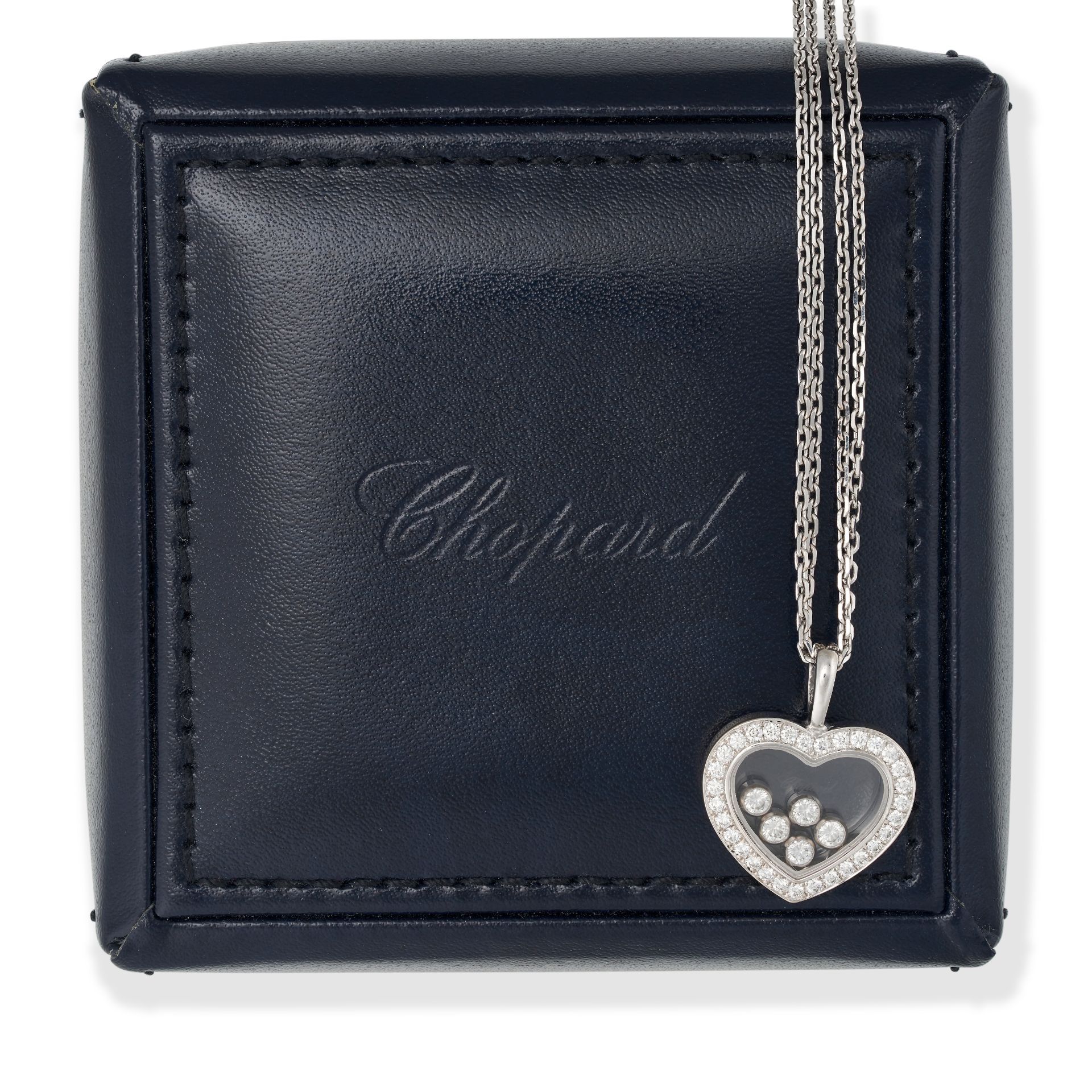 CHOPARD, A HAPPY DIAMONDS HEART NECKLACE the pendant comprising five free moving round brilliant ... - Image 2 of 2