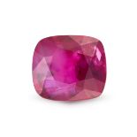 AN UNMOUNTED 2.04 CARAT BURMA NO HEAT RUBY cushion cut, 2.04 carats. Accompanied by a gemmologica...