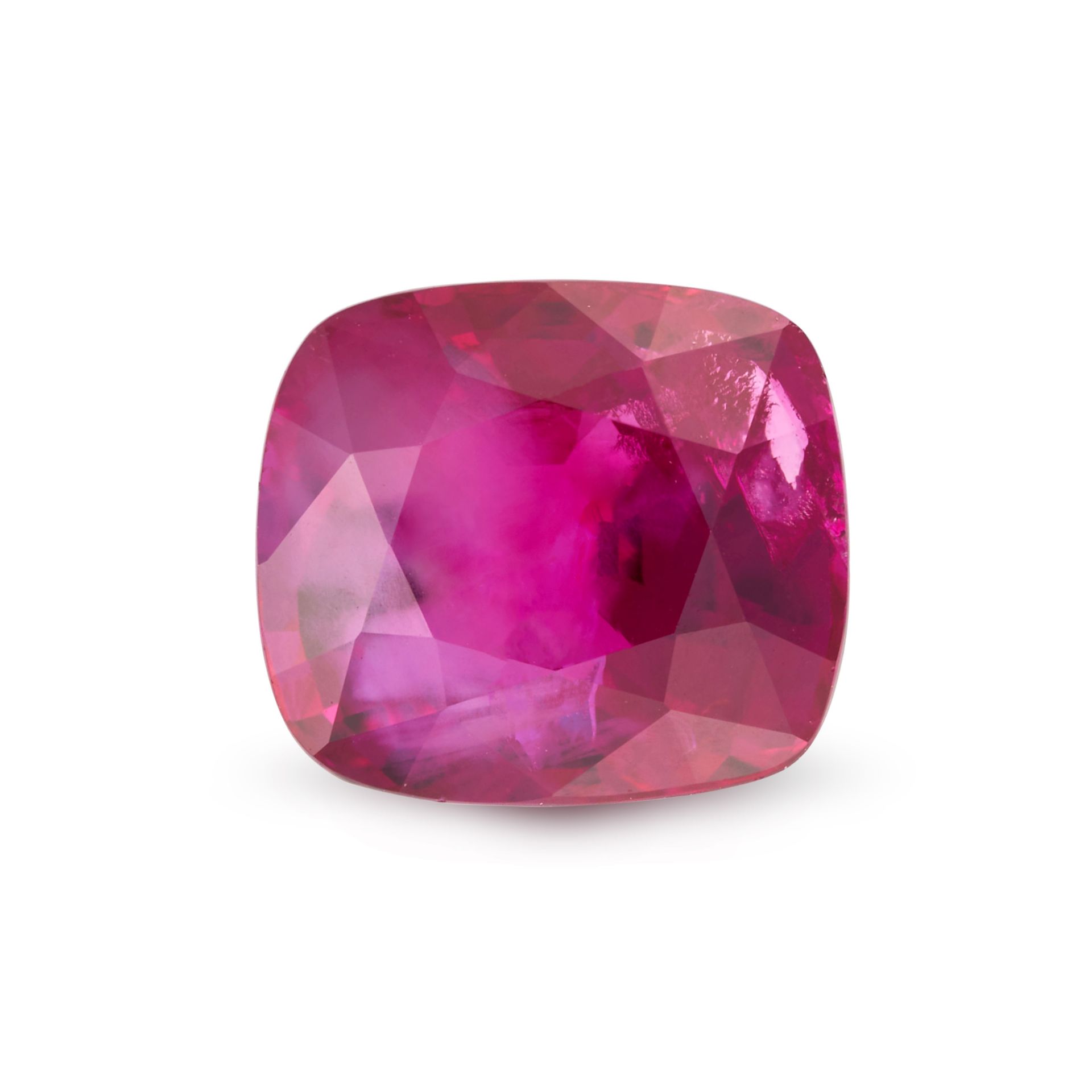 AN UNMOUNTED 2.04 CARAT BURMA NO HEAT RUBY cushion cut, 2.04 carats. Accompanied by a gemmologica...