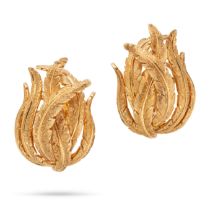 BUCCELLATI, A PAIR OF LEAF CLIP EARRINGS each designed as a spray of leaves, signed M. Buccellati...