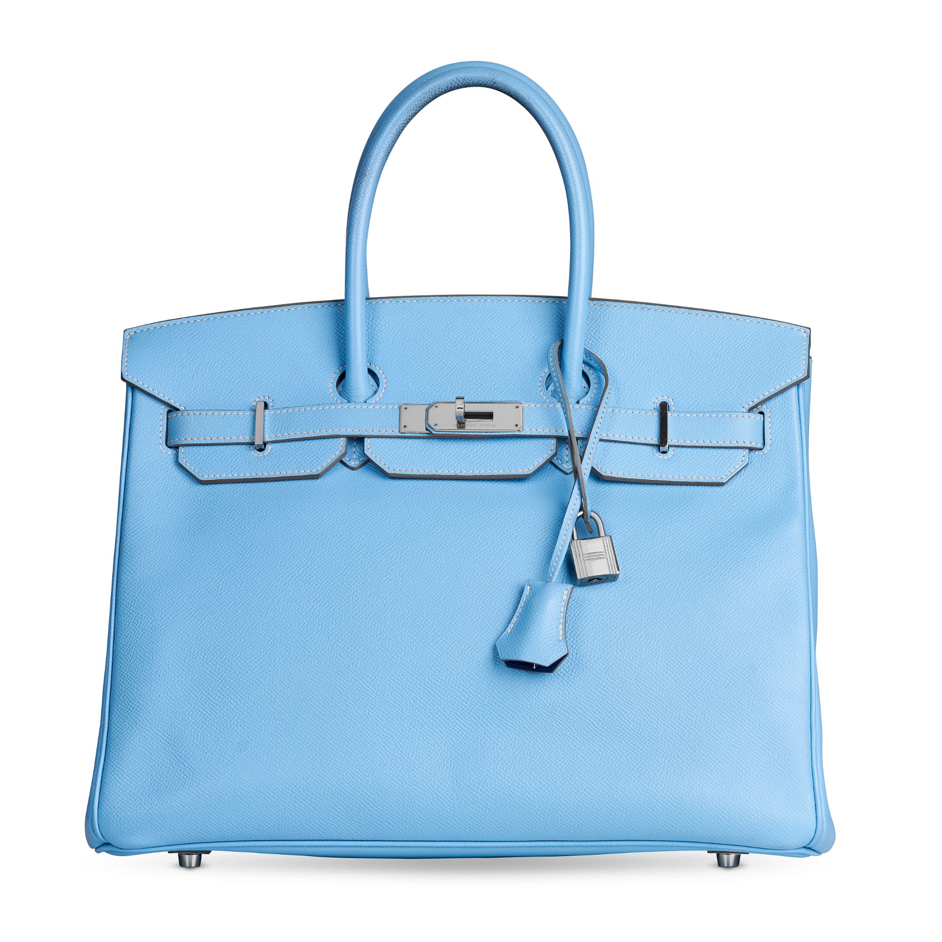 HERMÈS BLUE CELESTE/MYKONOS CANDY BIRKIN BAG. Size 35. Condition grade B+. Produced in 2011. Bl...