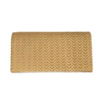 CARTIER, A VINTAGE GOLD CLUTCH BAG / PURSE  in 18ct yellow gold, the hinged bag comprising woven ...