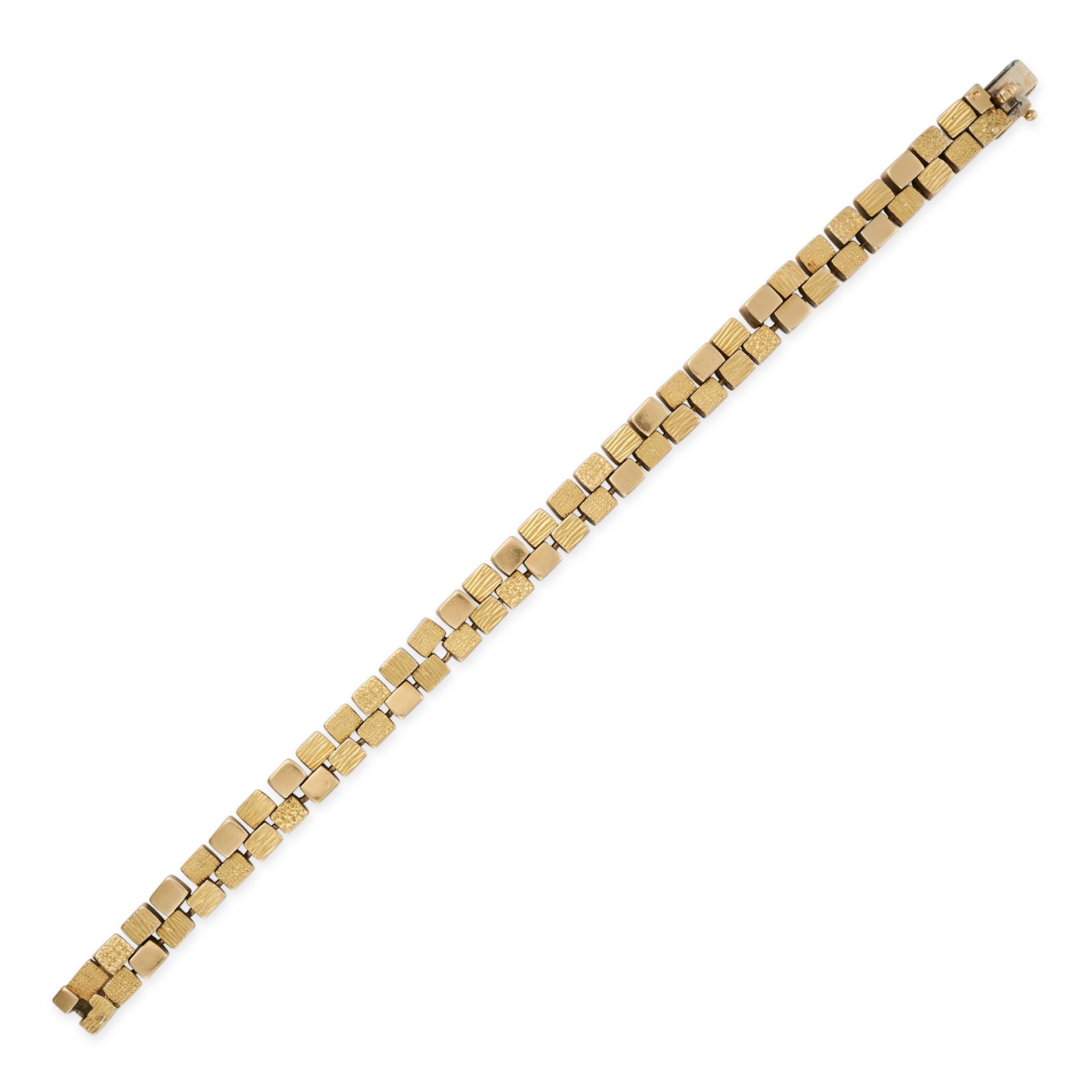 GEORGES L'ENFANT FOR MAUBOUSSIN, A GOLD CUBES BRACELET, 1970S in 18ct yellow gold, comprising two...