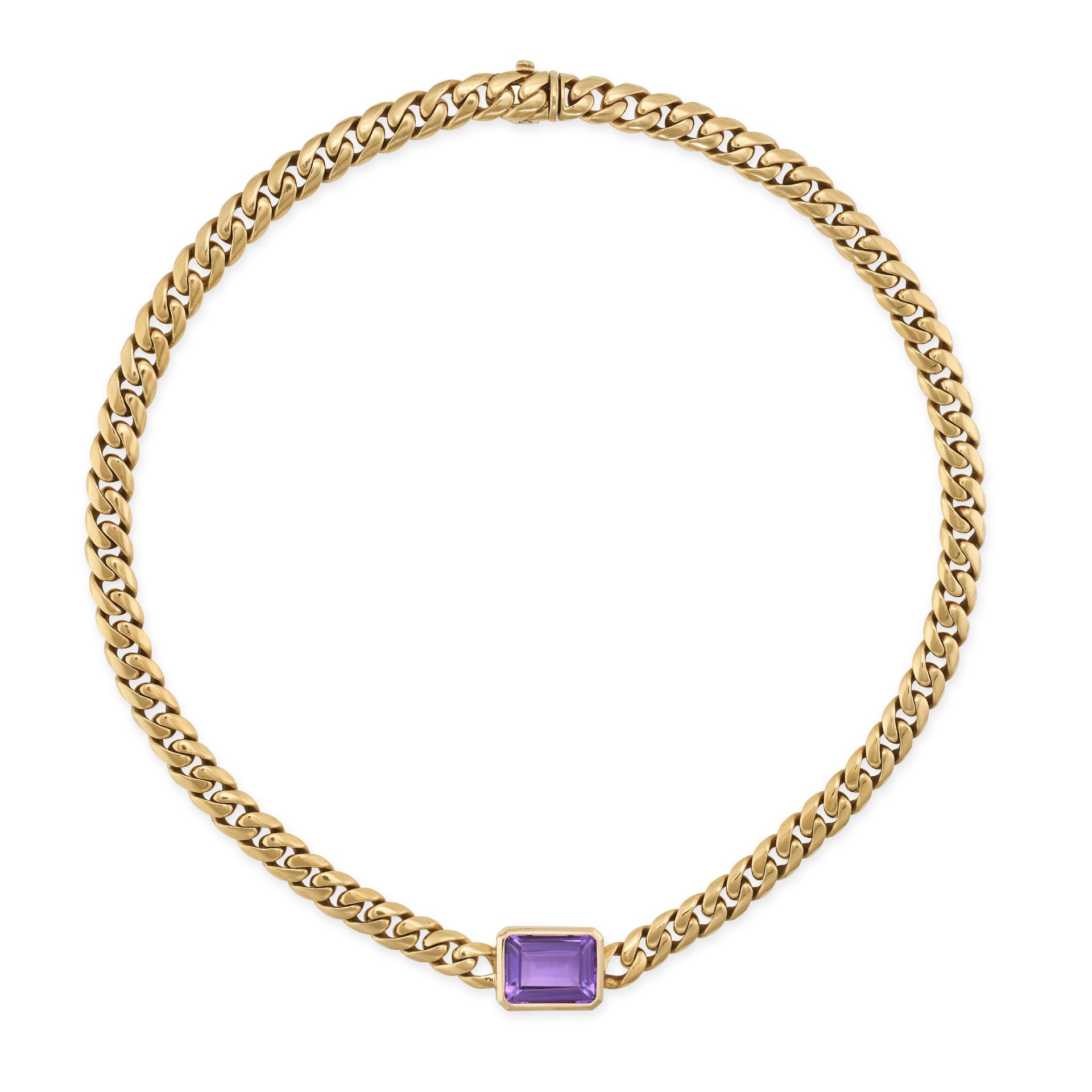 VAN CLEEF & ARPELS, AN AMETHYST CHAIN NECKLACE comprising a curb link chain set with an octagonal... - Image 2 of 2